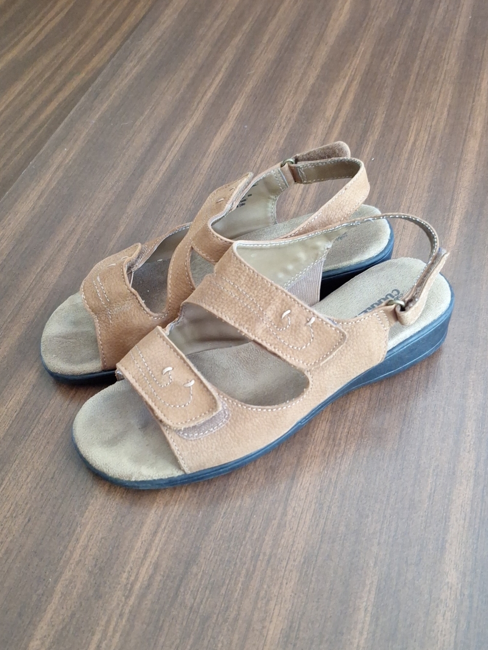 Women’s Cuddlers Tan Suede Comfort Sandals - Adjustable Straps